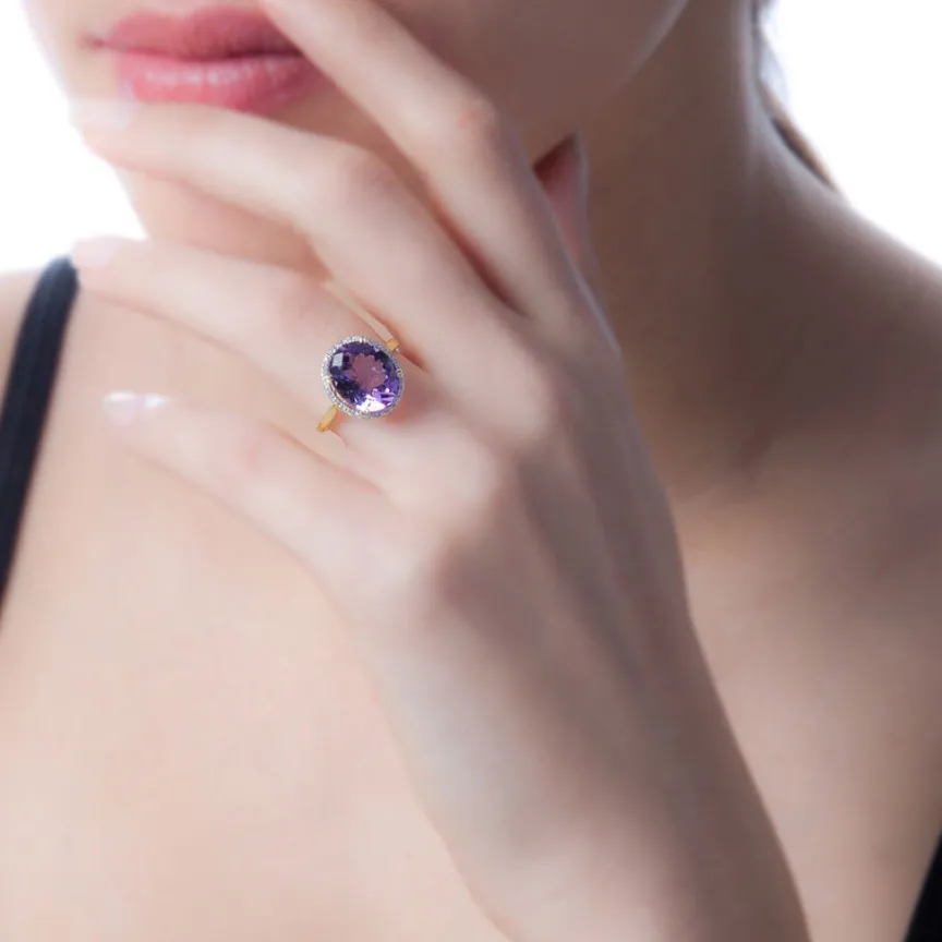 Bague Anna Or Jaune Topaze Et Diamant-Histoire d'Or Discount