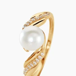 Bague Antoinette Or Jaune Perle De Culture Et Oxyde De Zirconium-Histoire d'Or Best