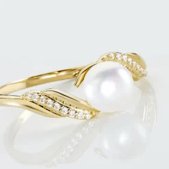 Bague Antoinette Or Jaune Perle De Culture Et Oxyde De Zirconium-Histoire d'Or Best