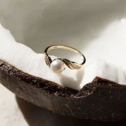 Bague Antoinette Or Jaune Perle De Culture Et Oxyde De Zirconium-Histoire d'Or Best