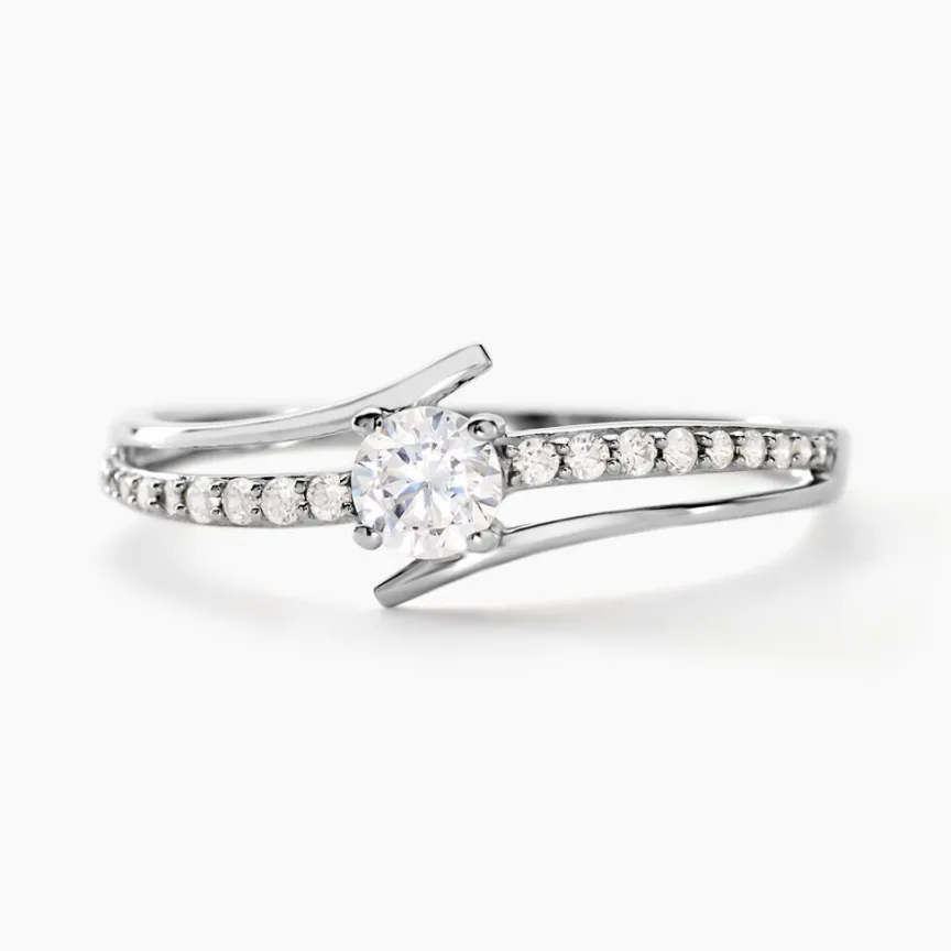 Bague April Or Blanc Oxyde De Zirconium-Histoire d'Or New