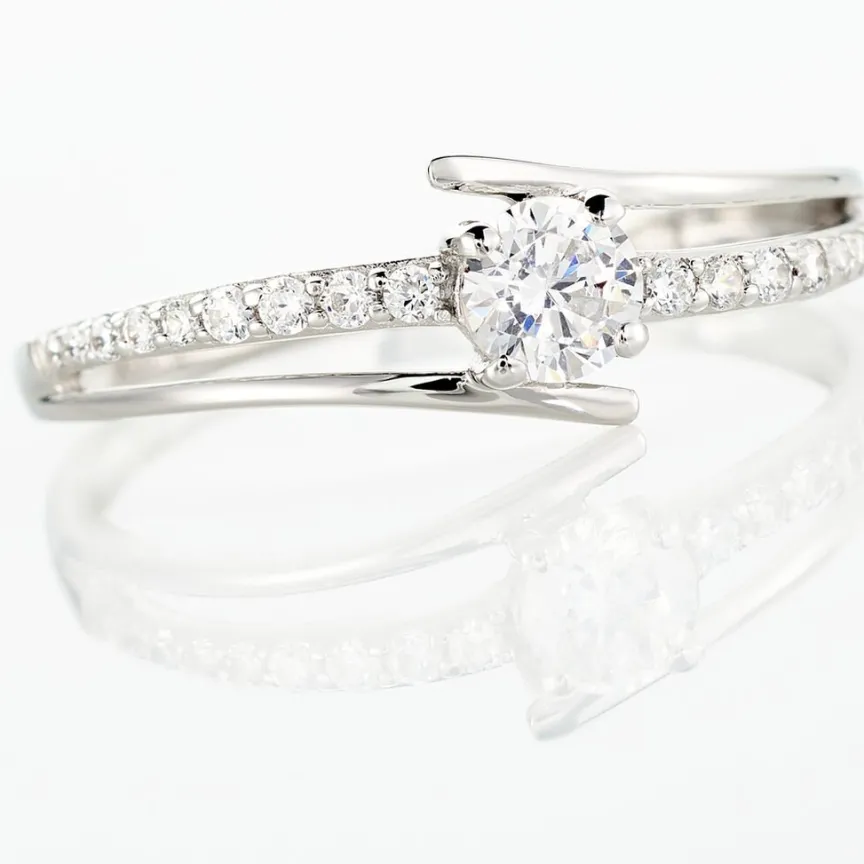 Bague April Or Blanc Oxyde De Zirconium-Histoire d'Or New