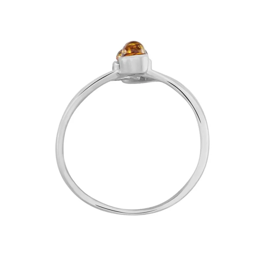 Bague Argent Blanc Accorus Ambre-Histoire d'Or Clearance