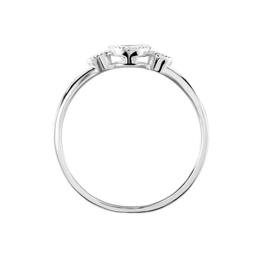 Bague Argent Blanc Afonso Oxyde De Zirconium-Histoire d'Or Clearance