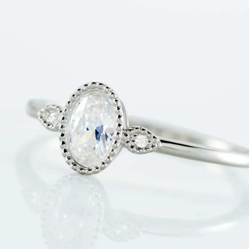 Bague Argent Blanc Afonso Oxyde De Zirconium-Histoire d'Or Clearance