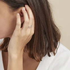 Bague Argent Blanc Bennett Oxydes De Zirconium-Histoire d'Or Outlet