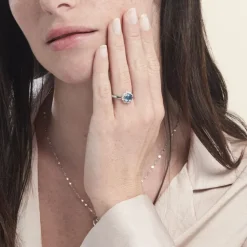 Bague Argent Blanc Clover Verre Oxydes De Zirconium-Histoire d'Or Best