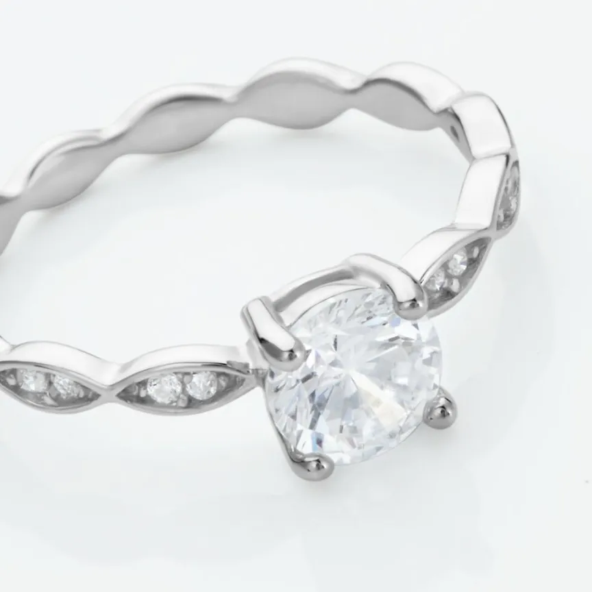 Bague Argent Blanc Kurt Oxyde De Zirconium-Histoire d'Or Discount