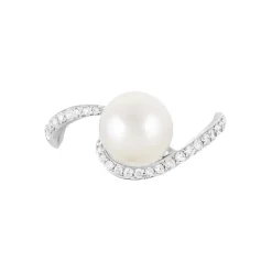 Bague Aricie Or Blanc Oxyde De Zirconium Et Perle De Culture-Histoire d'Or Outlet