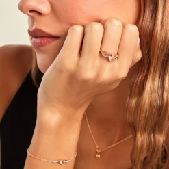 Histoire d'Or Bague Atieno Argent Rose Oxyde De Zirconium