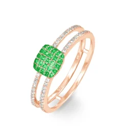 Bague Aude Or Rose Grenat Et Diamant-Histoire d'Or Outlet