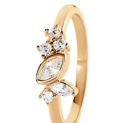 Bague Aurena Plaque Or Jaune Oxyde De Zirconium-Histoire d'Or New