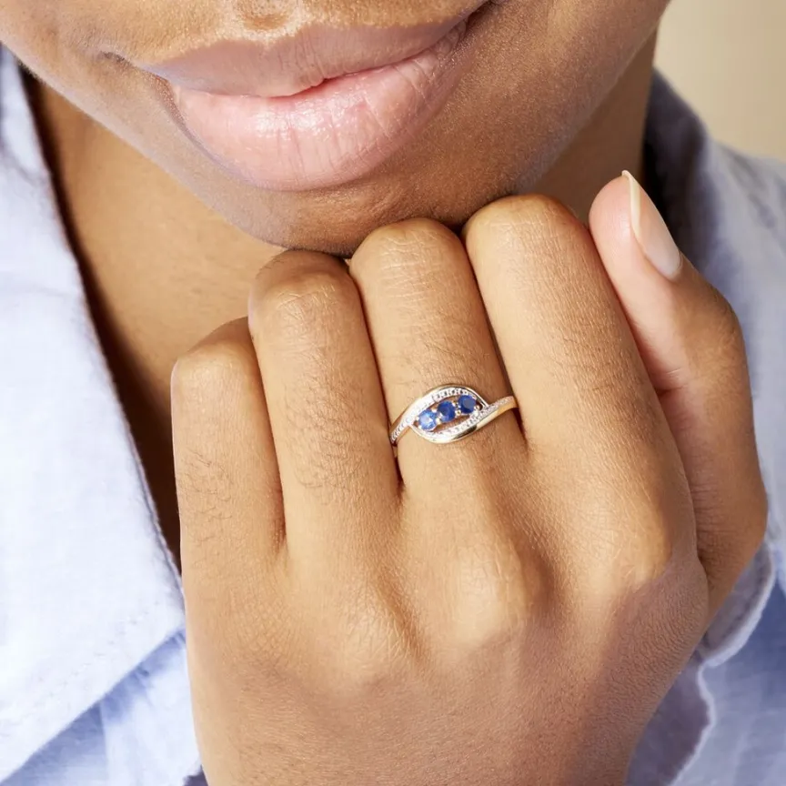 Bague Aurora Or Bicolore Saphir Et Diamant-Histoire d'Or Outlet