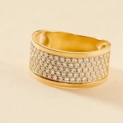 Bague Banda Or Jaune Oxyde De Zirconium-Histoire d'Or Sale