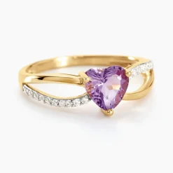 Bague Bertille Or Jaune Amethyste Et Oxyde De Zirconium-Histoire d'Or