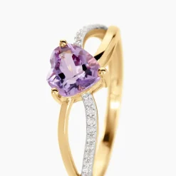 Bague Bertille Or Jaune Amethyste Et Oxyde De Zirconium-Histoire d'Or