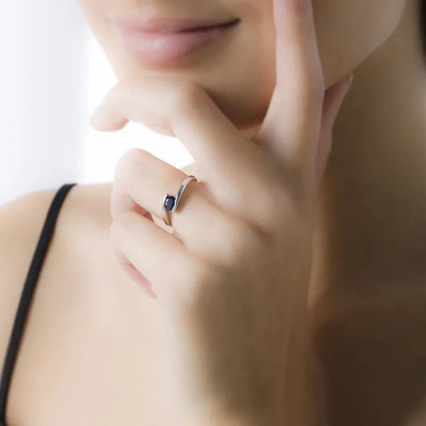 Bague Camilia Or Blanc Topaze-Histoire d'Or Sale