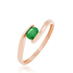 Bague Camilia Or Rose Emeraude-Histoire d'Or New