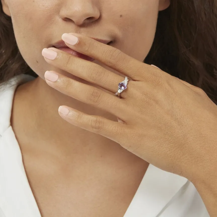 Bague Candice Or Blanc Amethyste-Histoire d'Or New