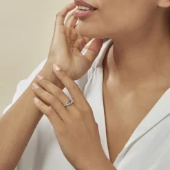 Bague Candice Or Blanc Amethyste-Histoire d'Or New