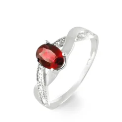 Bague Candice Or Blanc Grenat-Histoire d'Or Discount