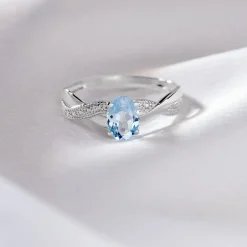 Histoire d'Or Bague Candice Or Blanc Topaze