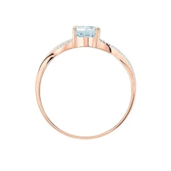 Bague Candice Or Rose Aigue Marine-Histoire d'Or New
