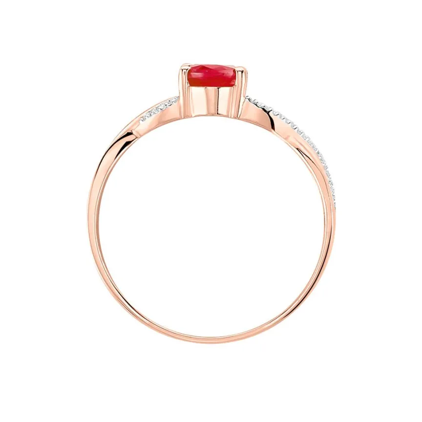 Bague Candice Or Rose Rubis-Histoire d'Or