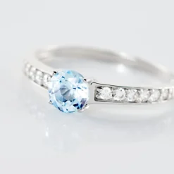 Bague Carrol Or Blanc Topaze Oxyde De Zirconium-Histoire d'Or