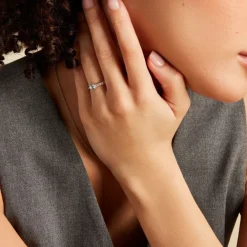 Bague Carrol Or Blanc Topaze Oxyde De Zirconium-Histoire d'Or