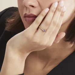 Histoire d'Or Bague Carrol Or Jaune Améthyste Oxyde De Zirconium