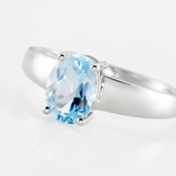Bague Cassius Or Blanc Topaze Bleu Sky-Histoire d'Or Discount