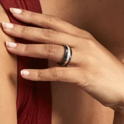 Bague Ceramik Design Argent Blanc Oxyde De Zirconium Et Céramique-Histoire d'Or Discount