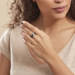 Bague Ceramique X Argent Blanc Oxyde De Zirconium Et Céramique-Histoire d'Or Online
