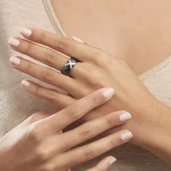 Bague Ceramique X Argent Blanc Oxyde De Zirconium Et Céramique-Histoire d'Or Online