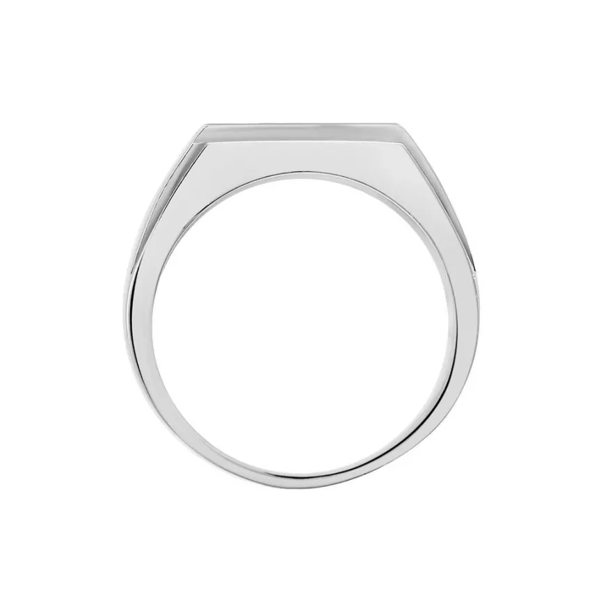 Bague Chevalière Acier Vieillit Teodor Oxydes De Zirconium-Histoire d'Or Outlet