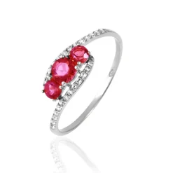 Bague Chloe Or Blanc Rubis Et Diamant-Histoire d'Or New