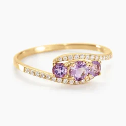 Bague Chloe Or Jaune Amethyste Et Oxyde De Zirconium-Histoire d'Or Online