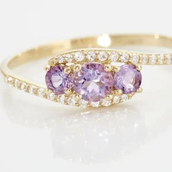 Bague Chloe Or Jaune Amethyste Et Oxyde De Zirconium-Histoire d'Or Online