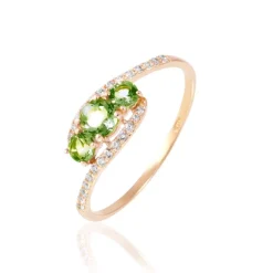 Bague Chloe Or Rose Péridot Et Oxyde De Zirconium-Histoire d'Or