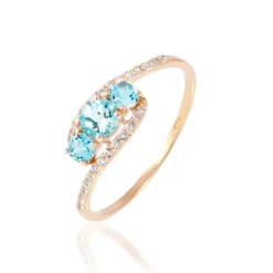 Bague Chloe Or Rose Topaze Et Oxyde De Zirconium-Histoire d'Or Outlet
