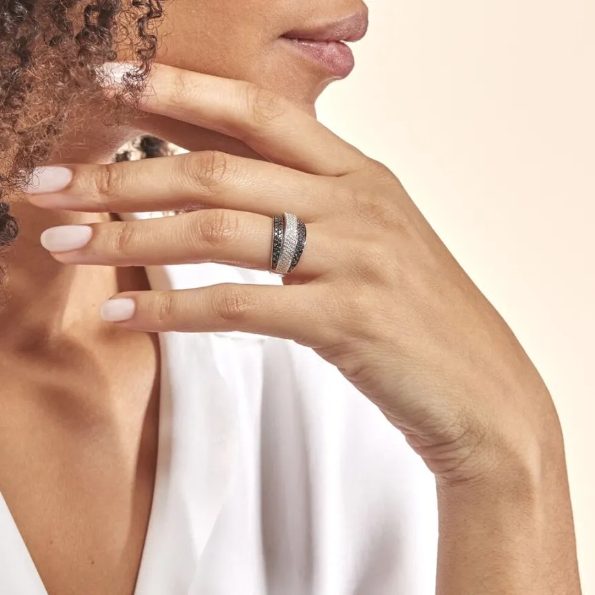 Bague Cihan Or Blanc Diamant-Histoire d'Or Hot