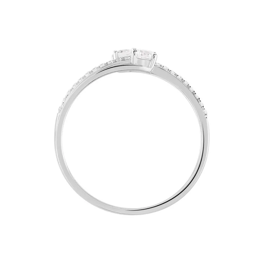 Bague Clarina Or Blanc Oxyde De Zirconium-Histoire d'Or New