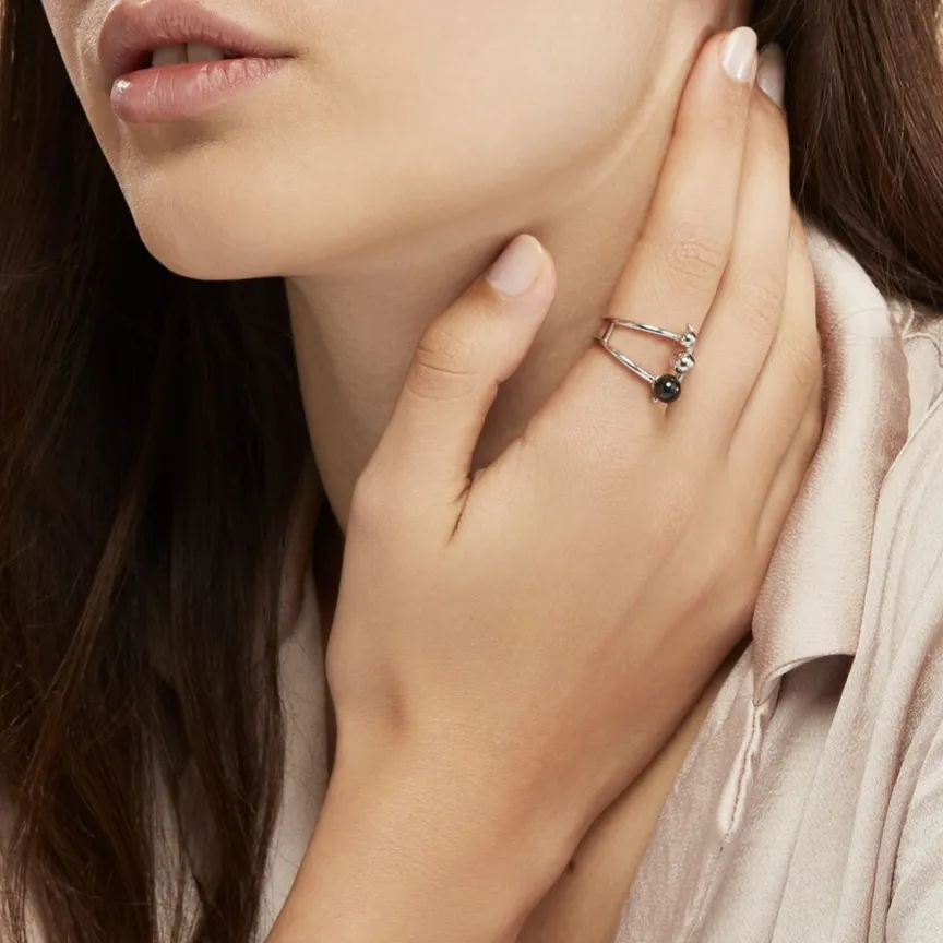 Bague Cleya Argent Blanc Céramique-Histoire d'Or Outlet