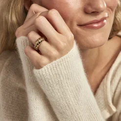 Bague Clive Acier Doré-Histoire d'Or Discount