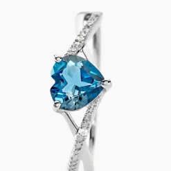 Histoire d'Or Bague Clothilde Or Blanc Topaze Et Oxyde De Zirconium