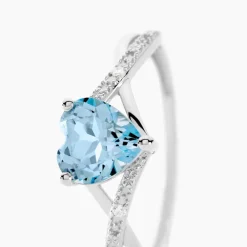 Histoire d'Or Bague Clothilde Or Blanc Topaze Et Oxyde De Zirconium