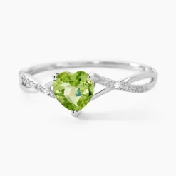 Bague Clothilde Or Blanc Peridot Et Oxyde-Histoire d'Or Discount