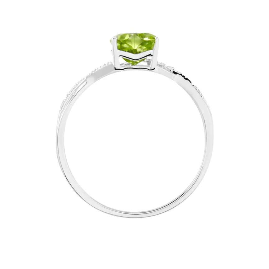 Bague Clothilde Or Blanc Peridot Et Oxyde-Histoire d'Or Discount