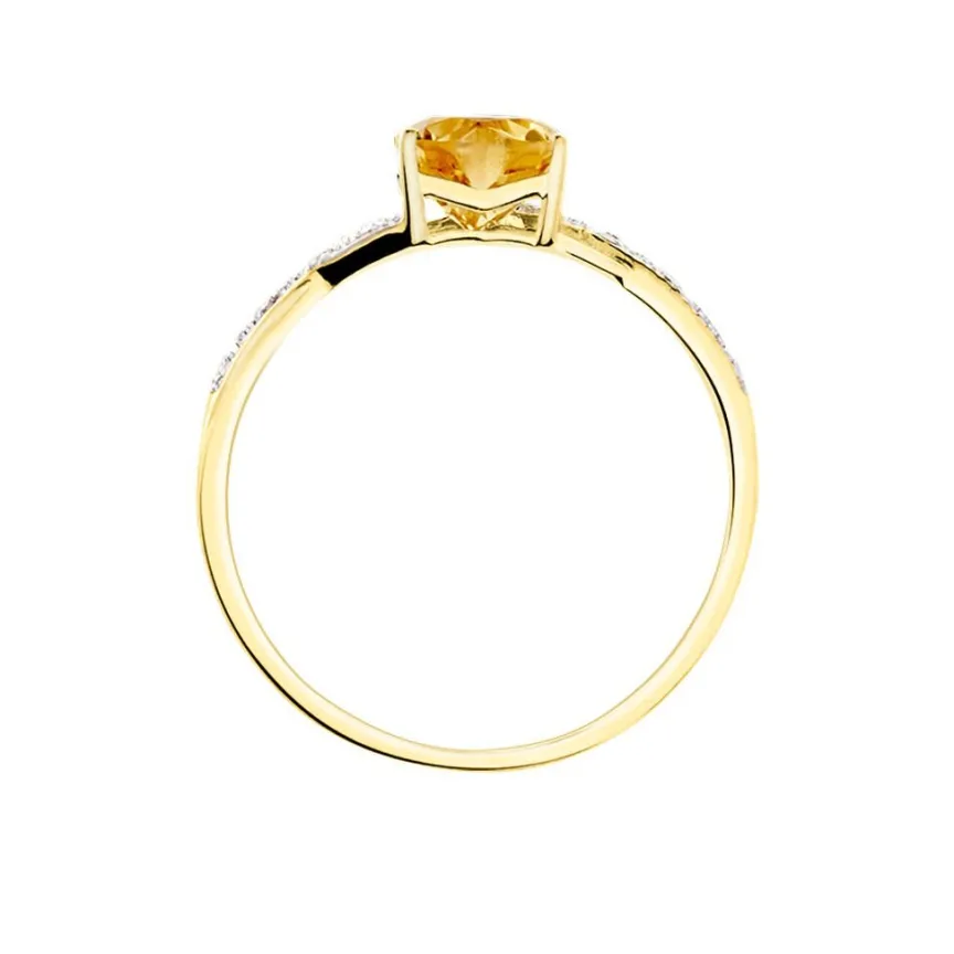 Bague Clothilde Or Jaune Citrine Et Oxyde-Histoire d'Or Discount